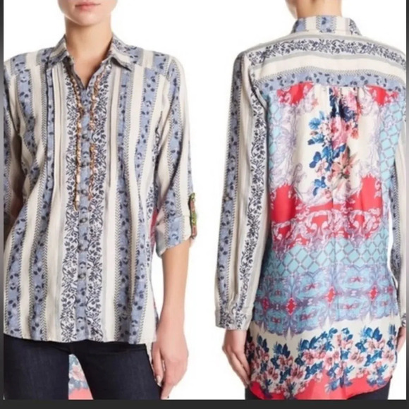 Anthropologie Aratta Silent Journey Top with amazing detail EUC - Picture 1 of 9